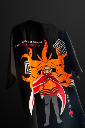 Jet Black Naruto Baryon Anime Oversized T-Shirt